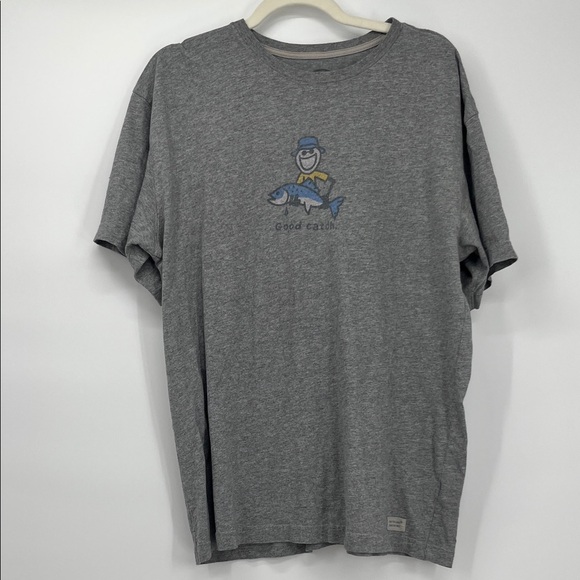 Life Is Good Other - Life is Good “Good Catch” Graphic T-Shirt Gray Size L